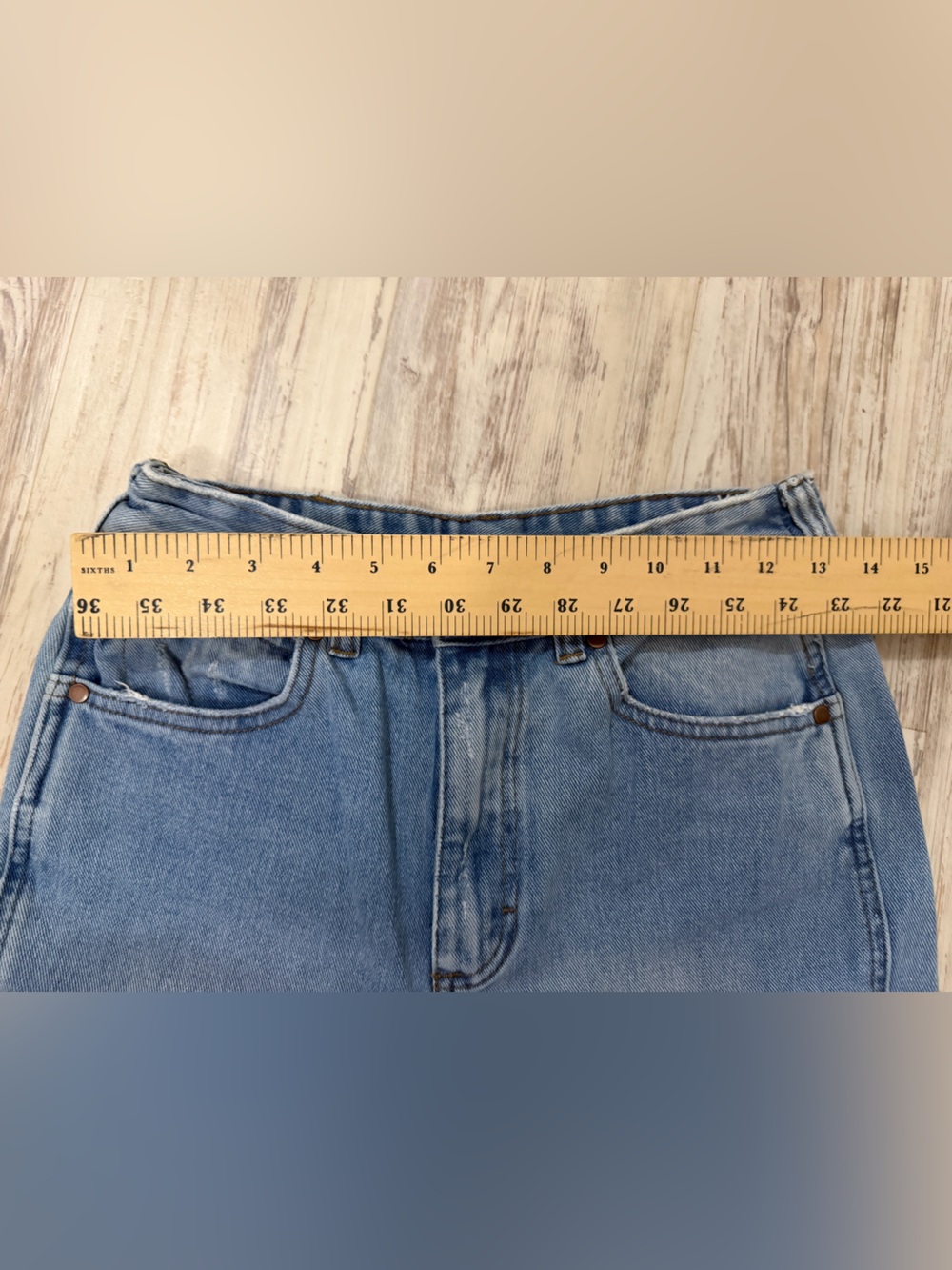 Billabong Wrangler Women's Blue Denim Patchwork Flared Jeans Pockets 27 - Picture 7 of 12